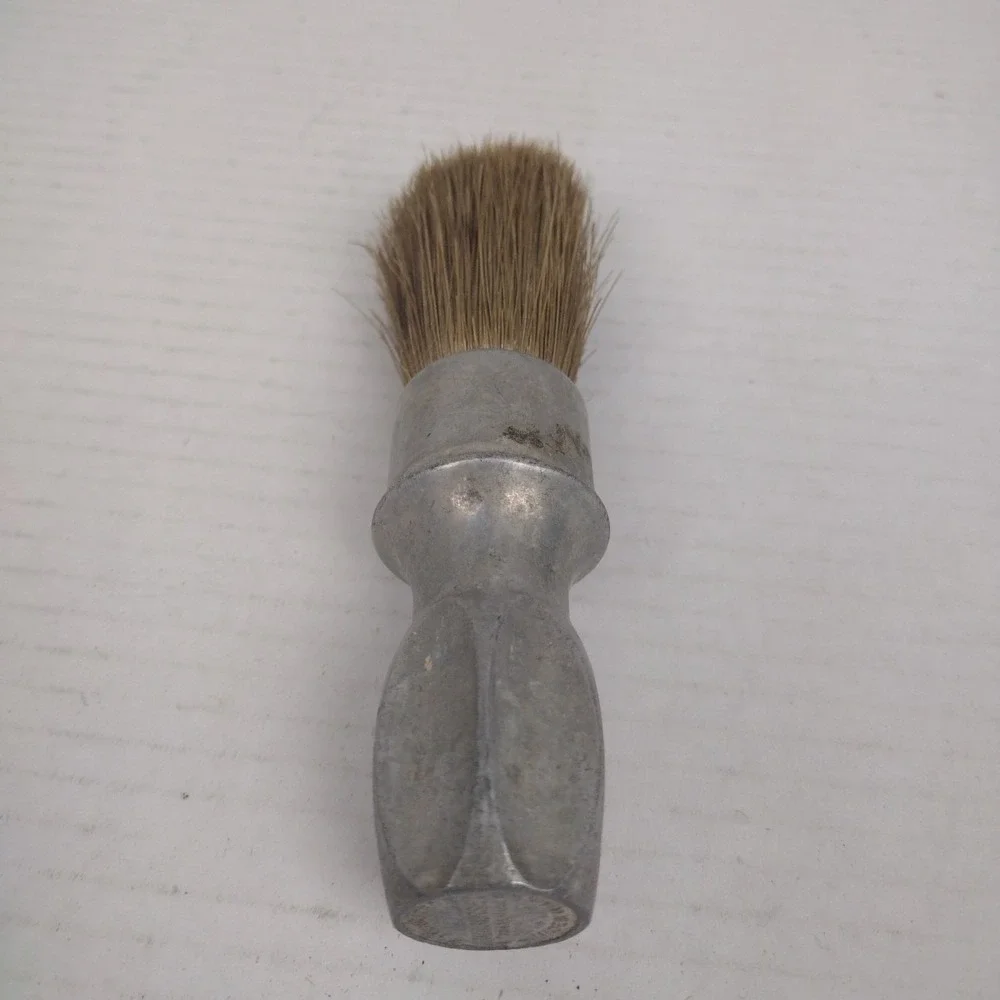 Vintage Rubberset Shaving Brush Sterilized Aluminum Handle 5 3/4